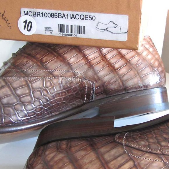 new SANTONI FAM Alligator cap-toe shoes 9 F 10 US main image 10